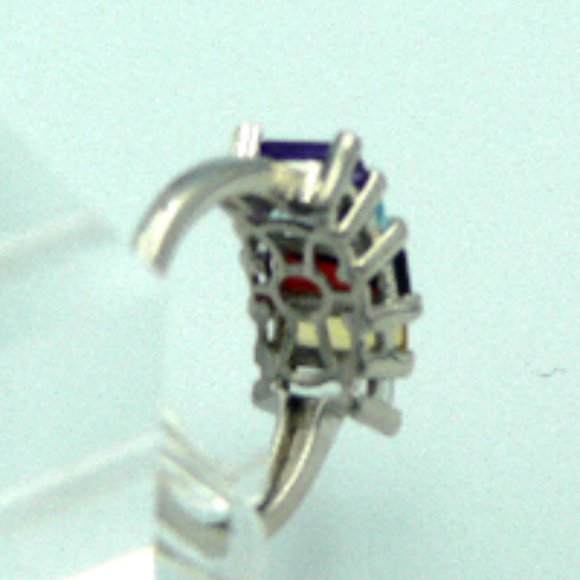 Sz 8 Genuine Multi Gemstone Ring NWOT - Picture 4 of 4